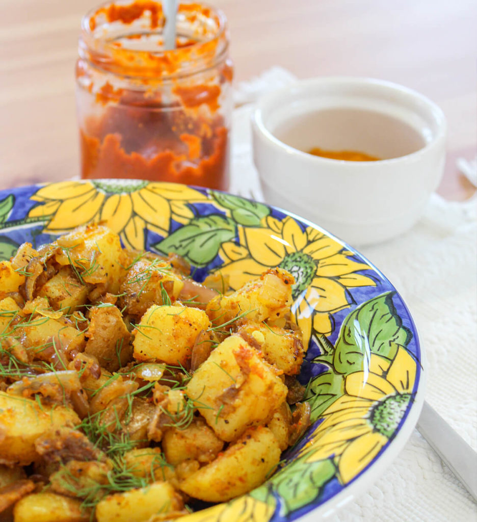 Sara´s Organic Food recipes, crispy tumeric potatoes